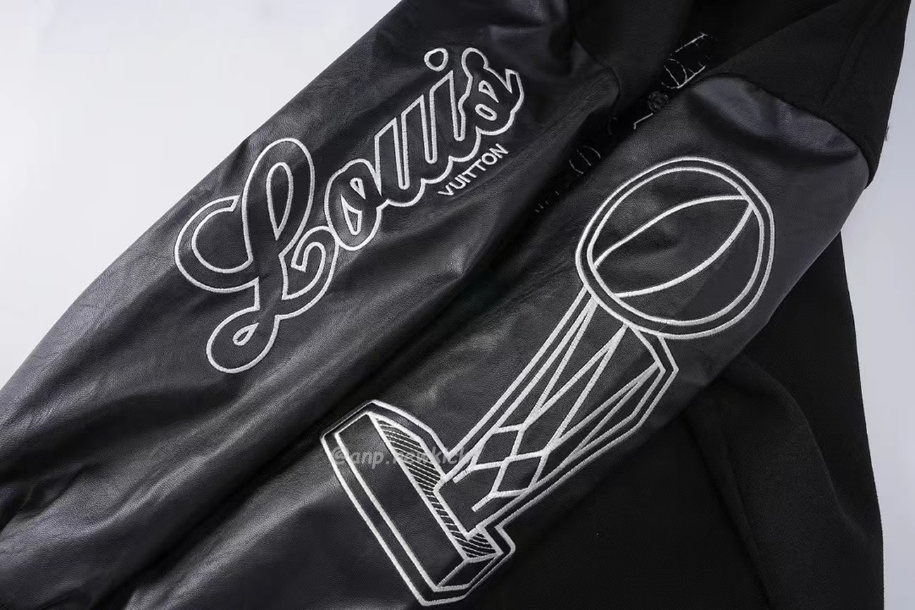 Louis Vuitton X Nba Leather Basketball Jacket Black (9) - newkick.org